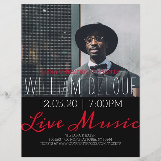 Flyer voor livemuziekconcert (Voorkant)