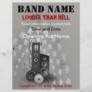 Flyer voor Loud Than Hell-muziek