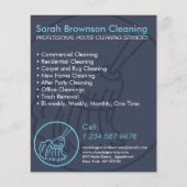 Flyer voor Navy Blue Minimal Home Cleaning Keeper (Voorkant)