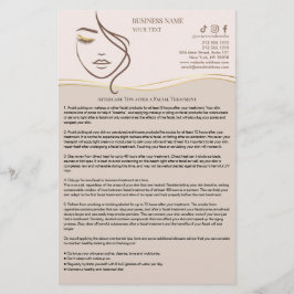 Flyer voor nazorg van gezichtsbehandelingen