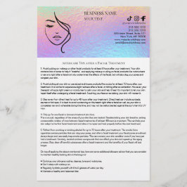 Flyer voor nazorg van gezichtsbehandelingen