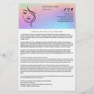 Flyer voor nazorg van gezichtsbehandelingen