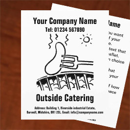Flyer voor ontwerp van buiten catering cartoon