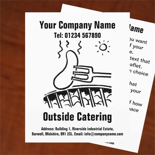 Flyer voor ontwerp van buiten catering cartoon