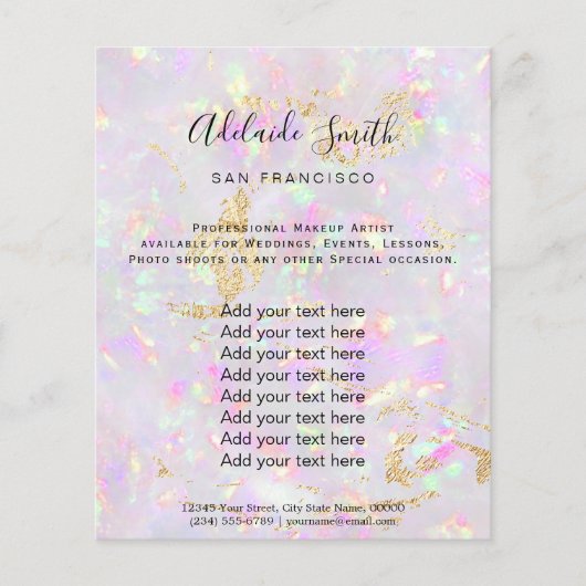 flyer voor opal-mineraalontwerp (Voorkant)