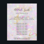flyer voor opal-mineraalontwerp<br><div class="desc">schoonheidssalon professionele make - up kunstenaar flyer</div>