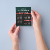Flyer voor pizzarestaurant menu & prijzenlijst (Hand)