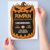 Flyer voor pompoensnijwedstrijd (Hand)