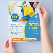 Flyer voor professionele schoonmaakdiensten  (Hand)