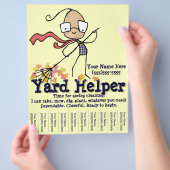 Flyer voor promotie van het werk in de tuin (Hand)