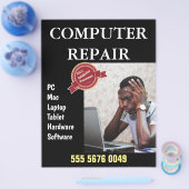Flyer voor reclame voor computerreparatiebedrijf (Enkel)