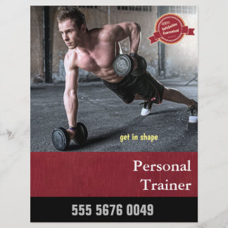 Flyer voor reclame voor fitness-trainersbedrijf