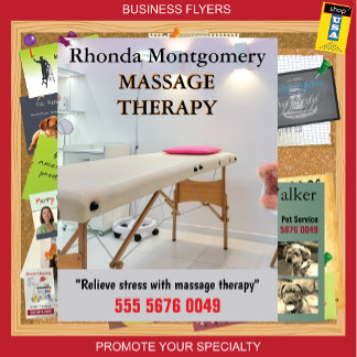 Flyer voor reclame voor massagetherapiebedrijf