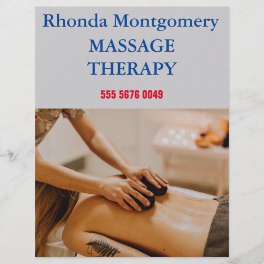 Flyer voor reclame voor massagetherapiebedrijf (Achterkant)