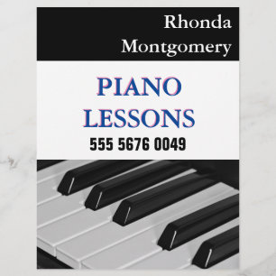 Flyer voor reclame voor pianolerarenlessen