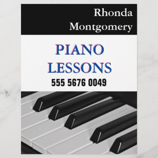 Flyer voor reclame voor pianolerarenlessen