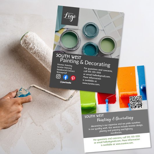 Flyer voor schilders- en decoratiebedrijf