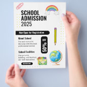 Flyer voor schooltoelating, flyer voor schoolpromo (Hand)