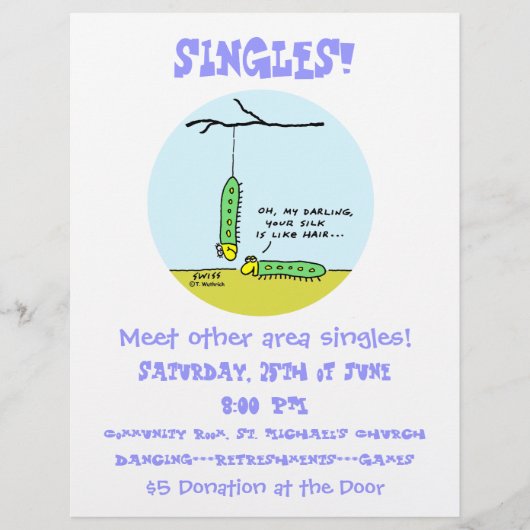 Flyer voor schoon christelijk singles-feestje (Voorkant)