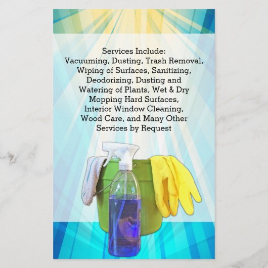 Flyer voor schoonmaakbedrijf Vibrant Blue Cleaning (Achterkant)