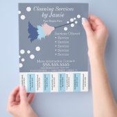 Flyer voor schoonmaakbedrijven met afscheurstroken (Hand)