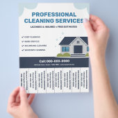 Flyer voor schoonmaakdiensten met afscheurbare tab (Hand)