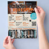 Flyer voor smederij-workshop Flyer puur (Hand)