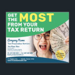 Flyer voor terugbetaling belastingaangifte (aangif<br><div class="desc">Deze professionele,  aandacht trekkende en aanpasbare sjablonen voor flyers voor terugbetaling van belastingaangifte zijn geweldig voor kleine belastingaangifte-/accountantskantoren.</div>
