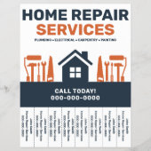 Flyer voor thuisreparatie met afscheurbare tabblad (Voorkant)