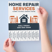 Flyer voor thuisreparatie met afscheurbare tabblad (Hand)