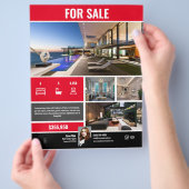 Flyer - voor verkoop - Red Modern (Hand)