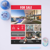 Flyer - voor verkoop - Red Modern (Enkel)