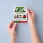 Flyer voor wasservices voor auto's (Hand)