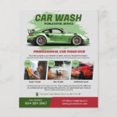 Flyer voor wasservices voor auto's (Voorkant)