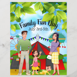Flyer voor zakelijke promotie van Familie Pret Dag