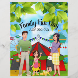 Flyer voor zakelijke promotie van Familie Pret Dag