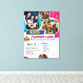 Flyer voor zomerkamp voor kinderen, Bootcamp voor Canvas Afdruk (Insitu (Houten vloer))