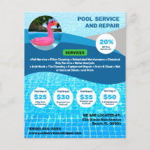 Flyer voor zwembadservice en -reparatie