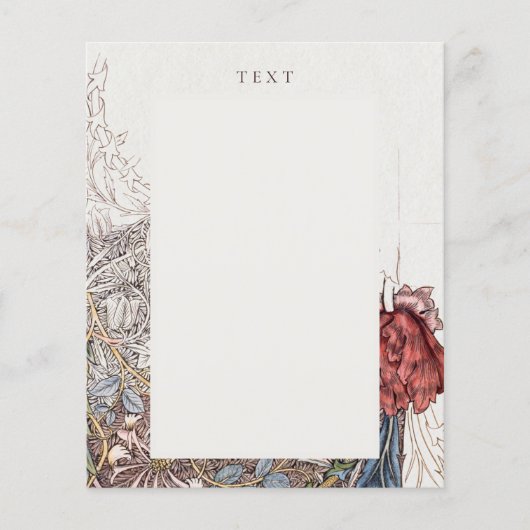 FLYER: WILLIAM MORRIS: KAMPERFOELIE + TULP FLYER (Voorkant)