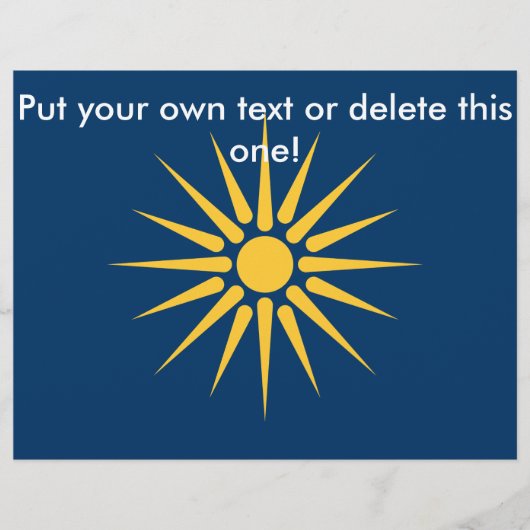Flyer with Flag of Macedonia, Greece (Voorkant)