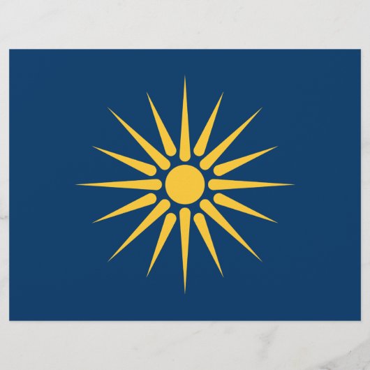 Flyer with Flag of Macedonia, Greece (Achterkant)