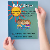 Flyers aanpassen - Baby Sitter (Hand)