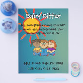 Flyers aanpassen - Baby Sitter (Enkel)