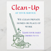 Flyers aanpassen - Reinigingsservice (Achterkant)