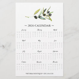 Flyers Botanische Olijftak 2025 Kalender