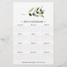 Flyers Botanische Olijftak 2025 Kalender