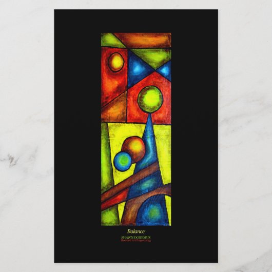 Flyers, Evenwicht, Acryl Kunstwerk Flyer (Voorkant)