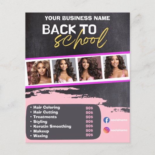 flyers haar stylist Terug naar School Sale Flyer (Voorkant)