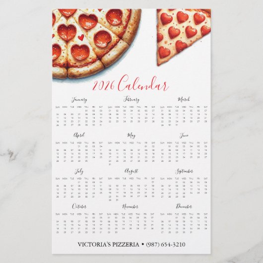 Flyers Pizza Restaurants 2025 Kalender (Voorkant)