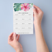 Flyers Roze Tropische Bloem 2025 Kalender (Hand)